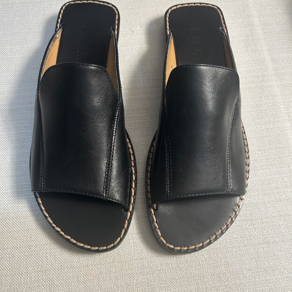 Lauren Ralph Lauren Black Leather Sandals